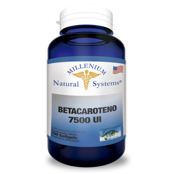 suplementos dietarios Betacaroteno 7500 UI 100 Softgels, Millenium Natural Systems"