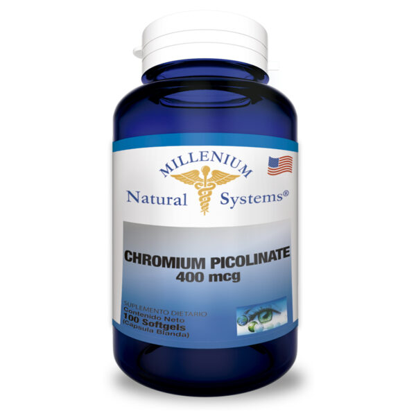 suplementos dietarios Chromium Picolinate 400 mcg 100 Softgels, Millenium Natural Systems