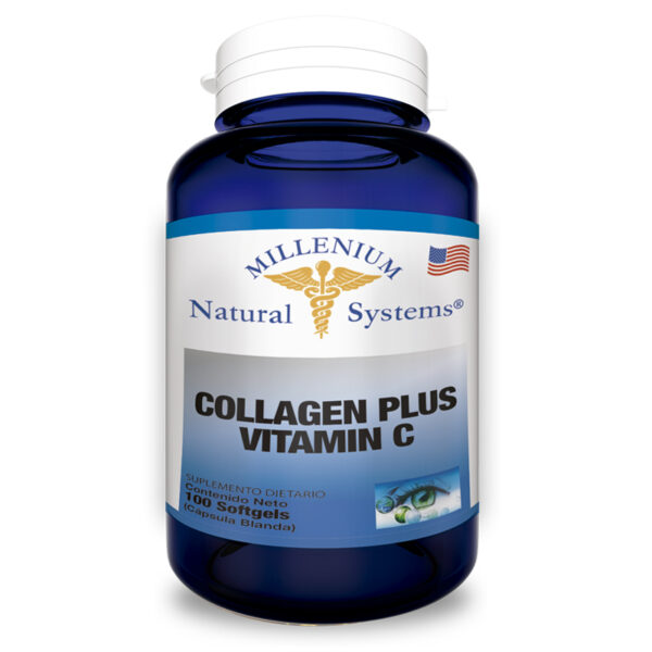 uplementos dietarios Collagen Plus Vitamin C 100 Softgels, Millenium Natural Systems