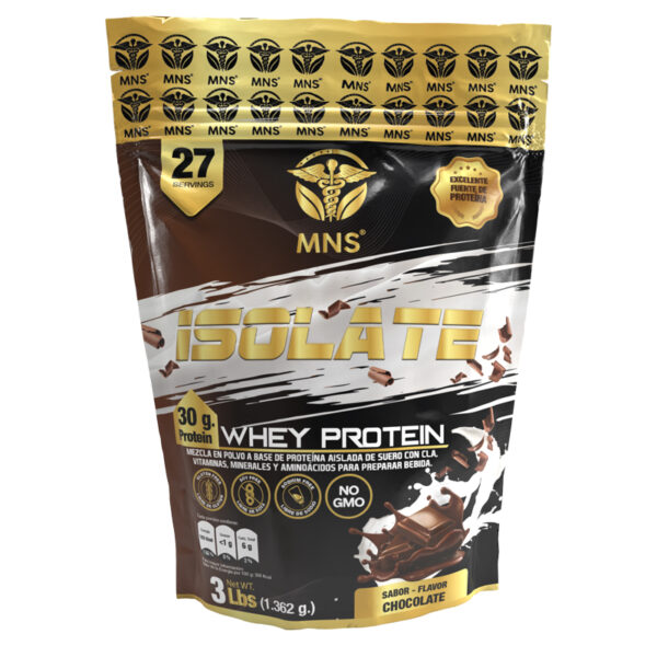 alimentos Isolate whey protein sabor chocolate 3 lbs, millenium natural systems
