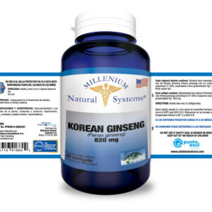 korean ginseng 60 softgels, fitoterapéuticos de Millenium Natural Systems
