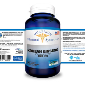 korean ginseng 100 softgels, fitoterapéuticos de Millenium Natural Systems