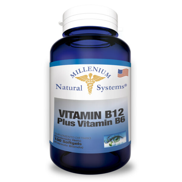 suplementos dietarios Vitamin B12 Plus Vitamin B6 100 softgels, Millenium Natural Systems