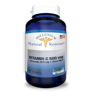 suplementos dietarios Vitamin C 500 mg + Acerola 100 Softgels, millenium natural systems