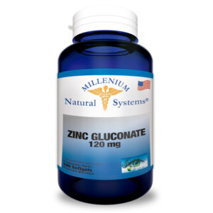 suplementos dietarios Zinc Gluconate 120 mg 100 Softgels, Millenium Natural System