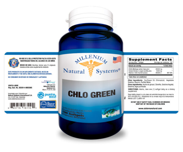 Chlo Green X 100 Softgels - Millenium Natural Systems