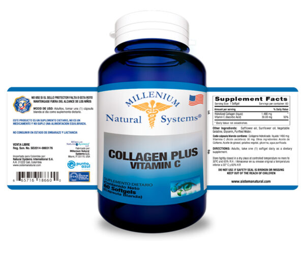 Collagen Plus Vitamin C x 60 Softgels - Millenium Natural Systems