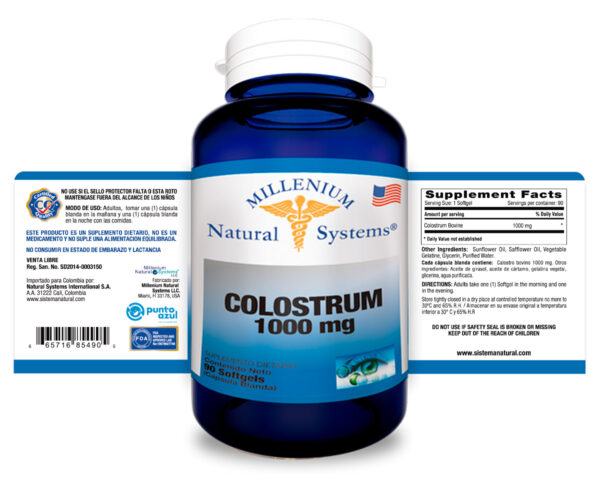Colostrum 1000 mg x 90 Softgels - Millenium Natural Systems