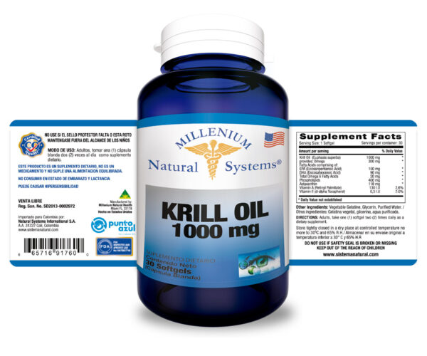Krill Oil 1000 mg x 30 Softgels Millenium Natural Systems