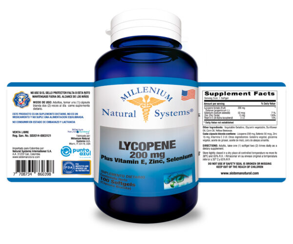 Lycopene 200 mg x 100 Softgels Millenium Natural Systems