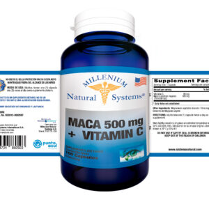 Maca 500 mg + Vitamin C x 100 Cápsulas Millenium Natural Systems