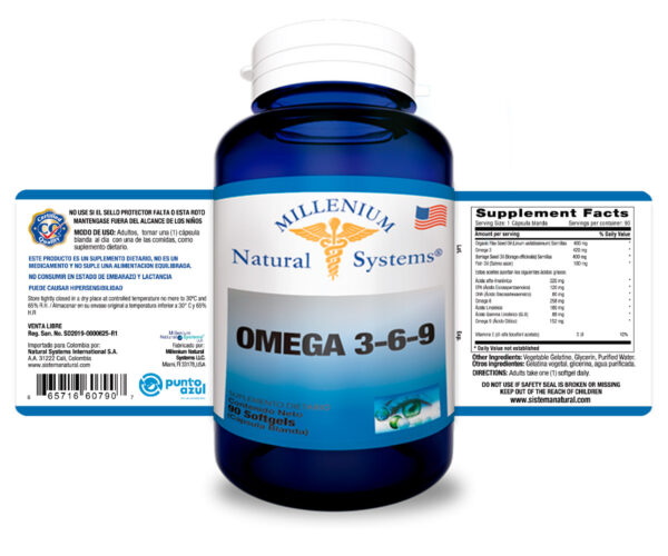 Omega 3-6-9 x 90 Softgels Millenium Natural Systems
