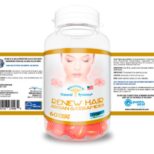Renew Hair Argan & Ceramides x 60 Twist Caps Millenium Natural Systems