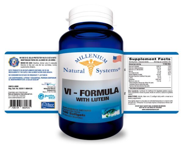 VI Formula With Lutein x 100 Softgels Millenium Natural Systems