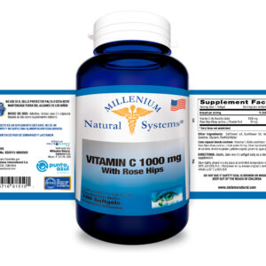 Vitamin C 1000 mg Rose Hips x 100 Softgels Millenium Natural Systems