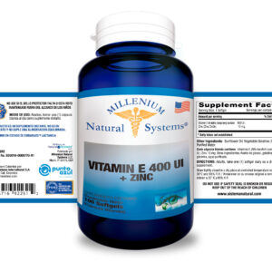 Vitamin E 400 UI + Zinc X 100 Softgels Millenium Natural Systems