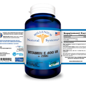 Vitamin E 400 UI + Zinc X 60 Softgels Millenium Natural Systems