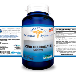 Zinc Gluconate 120 mg x 100 Softgels Millenium Natural Systems