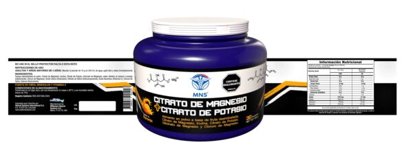 Citrato de Magnesio + Citrato de Potasio Sabor Naranja 300 g Millenium Natural Systems