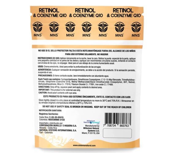 Retinol Coenzyme Q10 x 10 Twist Caps Millenium Natural Systems