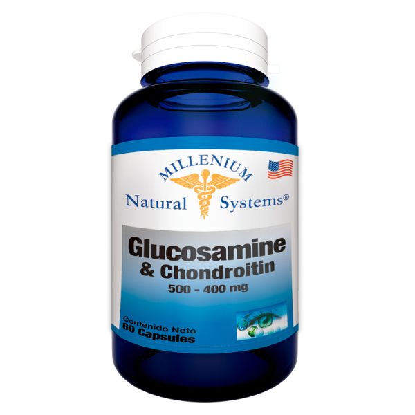 Glucosamine & Chondroitin 500- 400 mg x 60 capsules Millenium Natural Systems