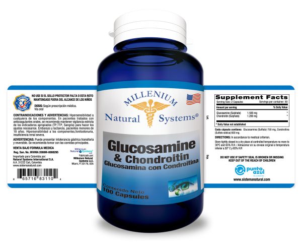 Glucosamine & Chondroitin 100 capsules Millenium Natural Systems