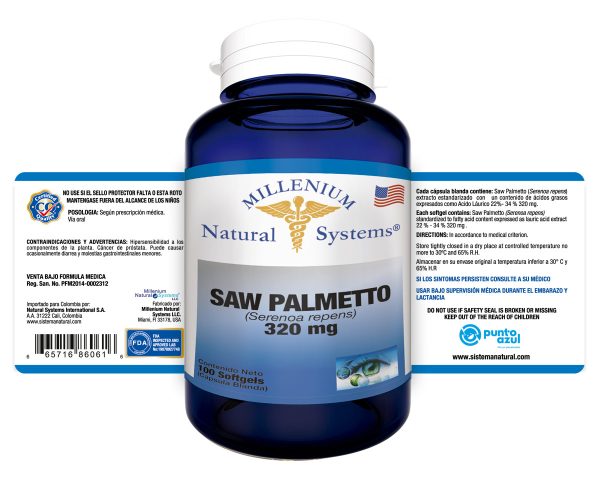 Saw Palmetto 320 mg x 100 softgels Millenium Natural Systems