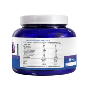 Etiqueta trasera del suplemento Graperesvt sabor a uva. Incluye instrucciones de uso, ingredientes como resveratrol y colágeno hidrolizado, y una lupa que resalta el Registro Sanitario RSA-0036436-2025.