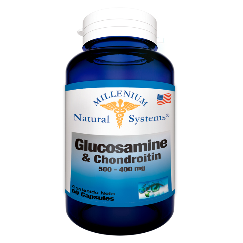 Glucosamine & Chondroitin 500- 400 mg x 60 capsules Millenium Natural Systems