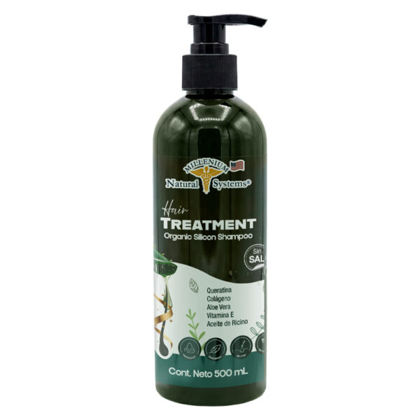 Hair Treatment Organic Silicon Shampoo 500 ml para mujer- Millenium Natural Systems