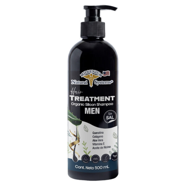 Hair Treatment Organic Silicon Shampoo 500 ml para hombre- Millenium Natural Systems