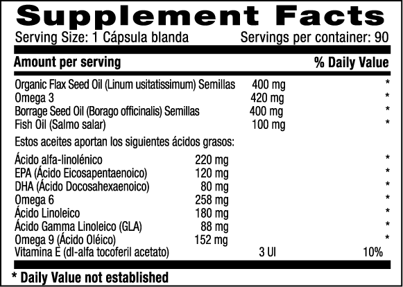Omega 3-6-9 x 90 softgels supplement fact Millenium Natural Systems